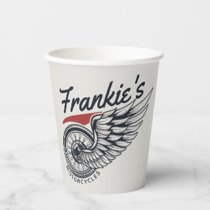 Personalised Motorcycles Flying Tire Biker Shop Paper Cups
