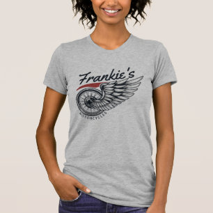 Personalised Motorcycles Flying Tire Biker Shop T-Shirt