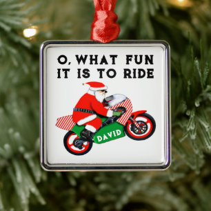 Personalised Motorcyclist Keepsake metal ornament