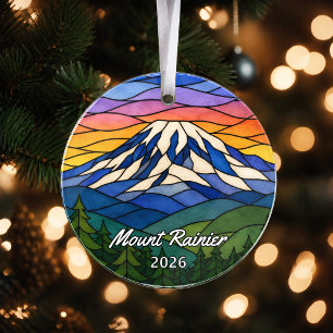 Personalised Mount Rainier National Park Acrylic O Ornament