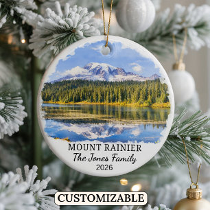 Personalised Mount Rainier National Park Washingto Ceramic Ornament