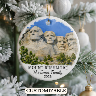 Personalised Mount Rushmore Ornament, South Dakota Ceramic Ornament