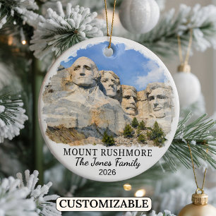 Personalised Mount Rushmore Ornament, South Dakota Ceramic Ornament