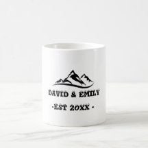 Personalised mountain adventure couples mug