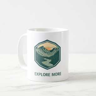 Personalised Mountain Adventure Retro Outdoor Coffee Mug