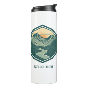 Personalised Mountain Adventure Retro Outdoor Thermal Tumbler