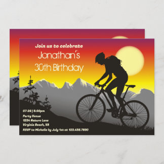 Personalised Mountain Bike Biking Birthday Invitation
