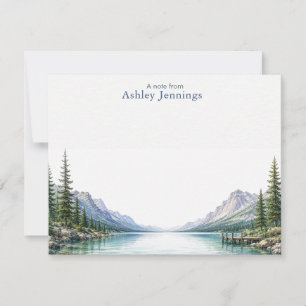 Personalised Mountain Note Cards Lake Pine Tree