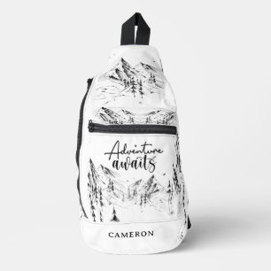 Personalised Mountains Nature Adventure Awaits Sling Bag