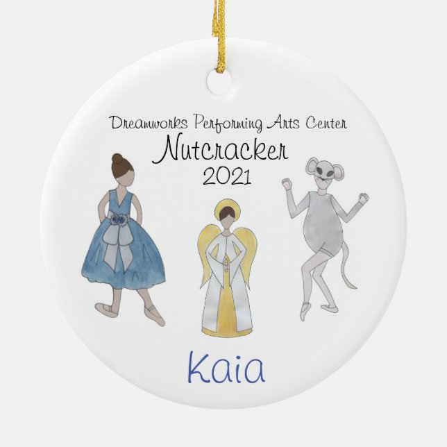 Personalised Mouse/Angel/Party Girl Ceramic Ornament (Back)