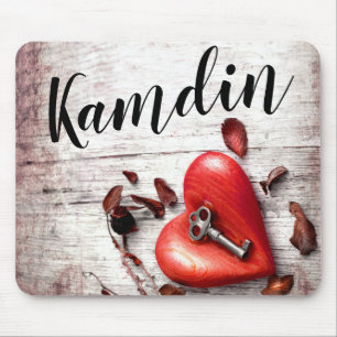 Personalised Mouse Pad Country Wood Key to my Hear