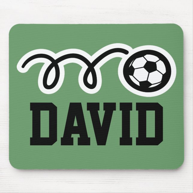 Personalised mouse pad gift with soccer ball print (Front)