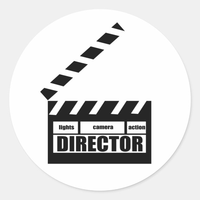 Personalised Movie Director Clapboard Gift Classic Round Sticker (Front)