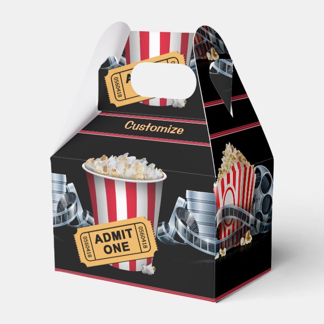 Personalised Movie Night Popcorn Gable Favour Box (Front Side)