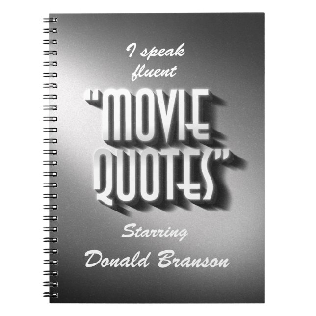 Personalised Movie Quotes Journal (Front)