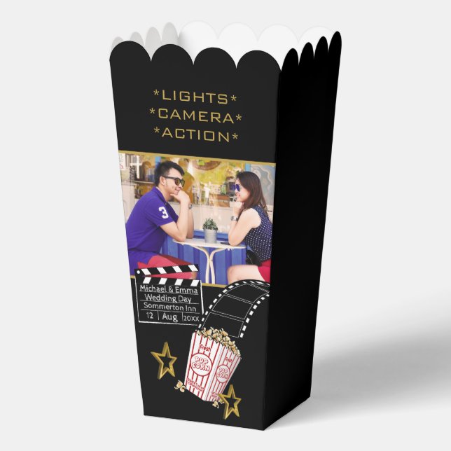 Personalised Movie Star Custom Photo Cinema Theme Favour Box (Front)