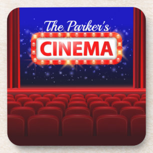 Personalised Movie Theatre Cinema Family Room Coaster