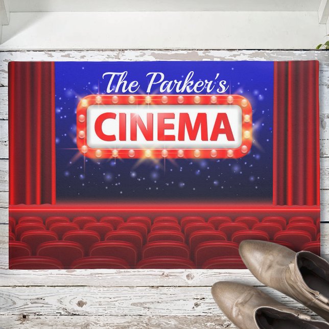 Personalised Movie Theatre Cinema Family Room  Doormat (Creator Uploaded)