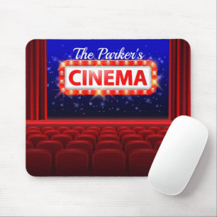 Personalised Movie Theatre Cinema Family Room  Mouse Pad
