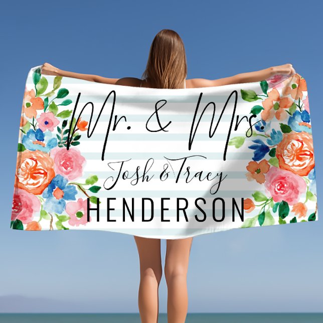 Personalised Mr. and Mrs Beach Towel (Personalized Mr. and Mrs Beach Towel)