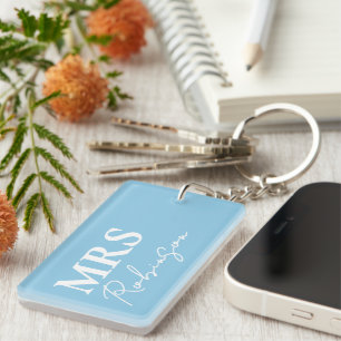Personalised Mr. and Mrs. keychain, Newlywed gift Key Ring