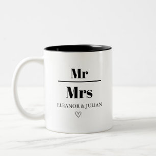 Personalised Mr and Mrs Mug Custom Couple Name Wed