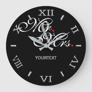 Personalised Mr. and Mrs. on a Large Clock