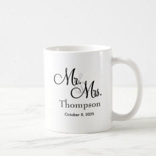 Personalised Mr and Mrs Wedding Coffee Mug