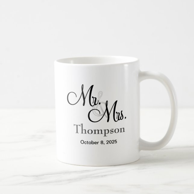 Personalised Mr and Mrs Wedding Coffee Mug (Right)