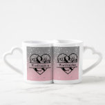 Personalised Mr and Mrs Wedding Newly Married  Cof Coffee Mug Set<br><div class="desc">Personalise these cute coffee mugs for the new Mr. and Mrs. A great gift for the newlyweds. Pink and Grey Stars design.</div>