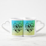 Personalised Mr and Mrs Wedding Newly Married  Coffee Mug Set<br><div class="desc">Personalise these cute coffee mugs for the new Mr. and Mrs. A great gift for the newlyweds. Blue Green Yellow Ombre Stars design.</div>