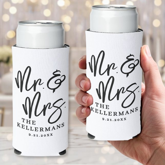 Personalised Mr. And Mrs. Wedding Seltzer Can Cooler (Personalized Mr. And Mrs. Wedding Seltzer Can Cooler )
