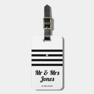 Personalised Mr and Mrs White Wedding Newlywed Luggage Tag
