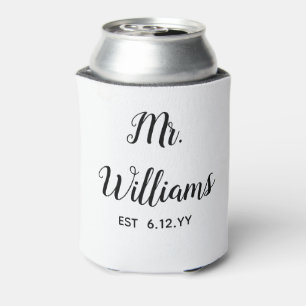 Personalised Mr Est Your Date Groom Gift Custom Can Cooler