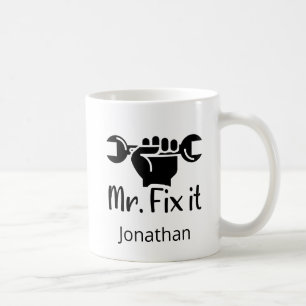 Personalised Mr Fix It Wrench Hand Coffee Mug