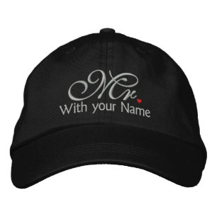 Personalised Mr. Husband Groom His Hers Newly Weds Embroidered Hat
