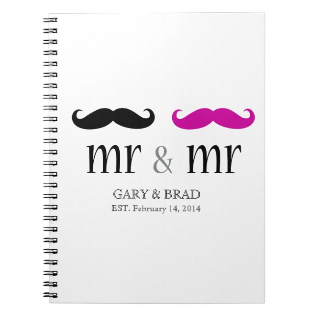 Personalised Mr. & Mr. Moustache Journal (Front)