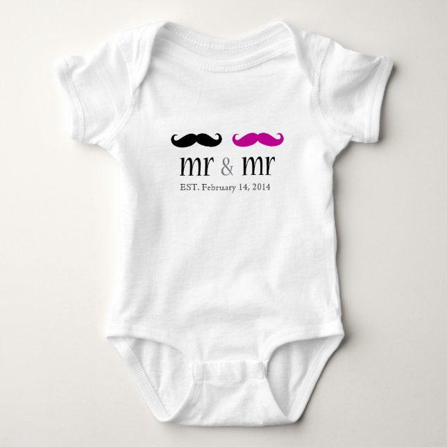 Personalised Mr. & Mr. Moustache T-Shirt (Front)