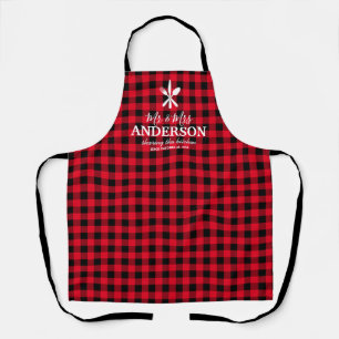 Personalised Mr & Mrs Buffalo Plaid Apron