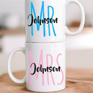 Personalised Mr. & Mrs. Mug Gift for Her and Him