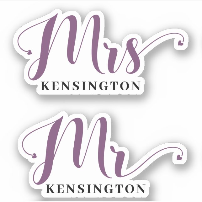 Personalised Mr Mrs Newlywed Typography (Front)