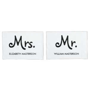 Personalised Mr Mrs Pillowcase