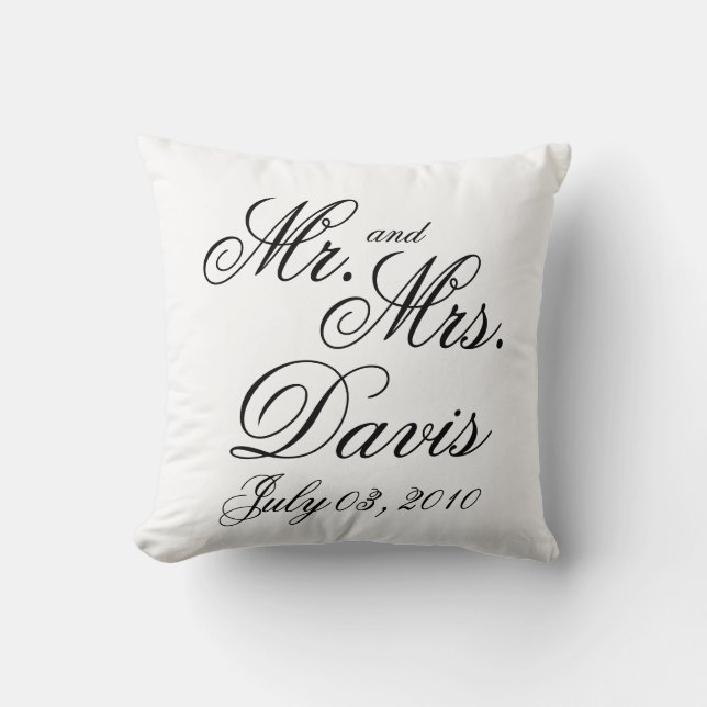 Personalised Mr. & Mrs. Throw Pillow (Front)