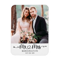 Personalised Mr Mrs Typography Wedding Photo