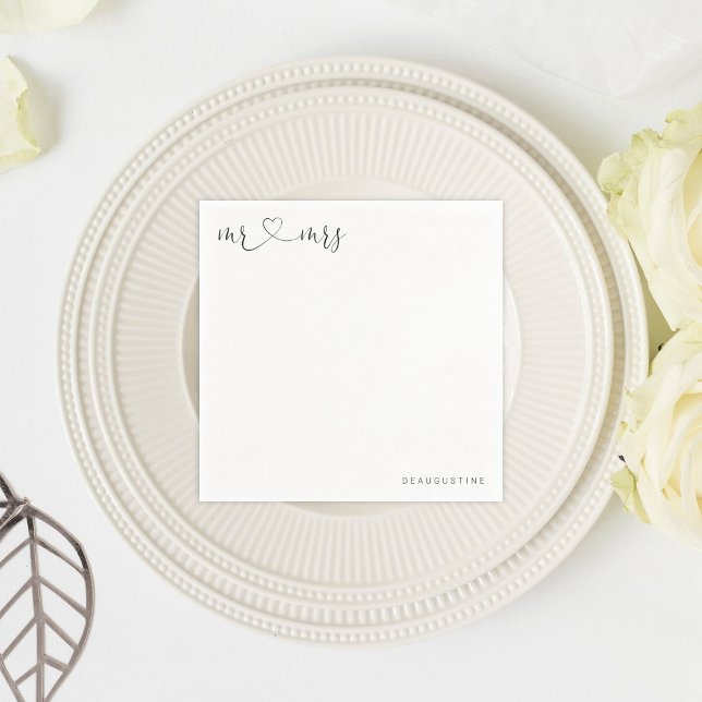 Personalised Mr & Mrs Wedding Napkin (Creator Uploaded)