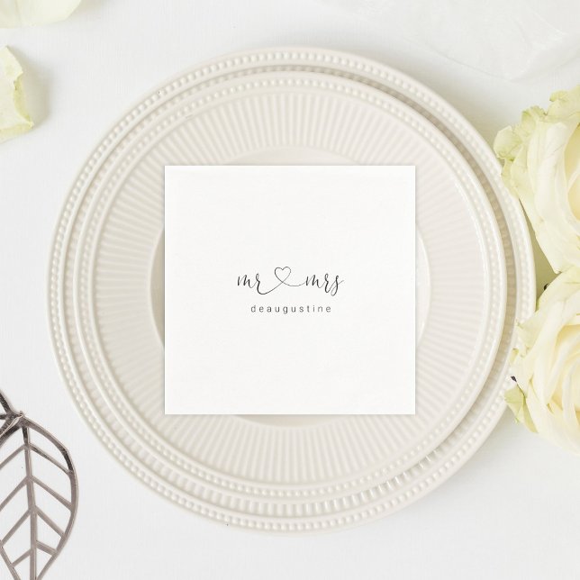 Personalised Mr & Mrs Wedding Napkin (Creator Uploaded)