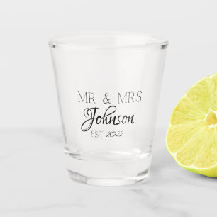 Personalised Mr. & Mrs. Wedding Shot Glass