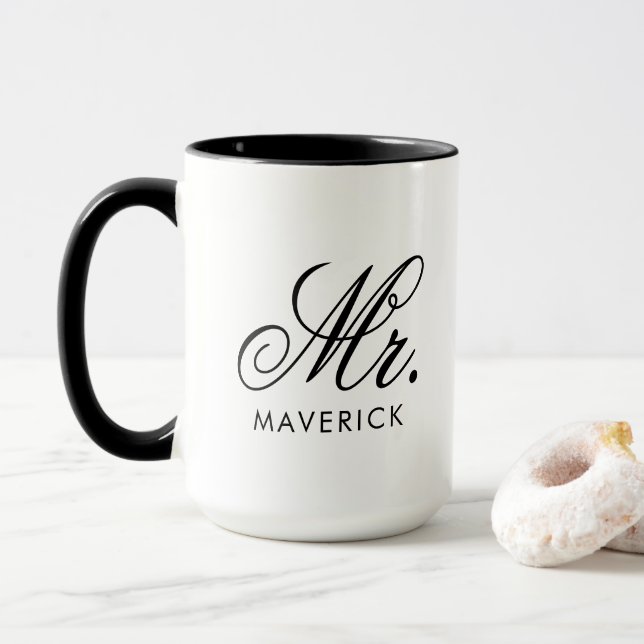 Personalised Mr Name Combo Mug Custom Text Gift (With Donut)