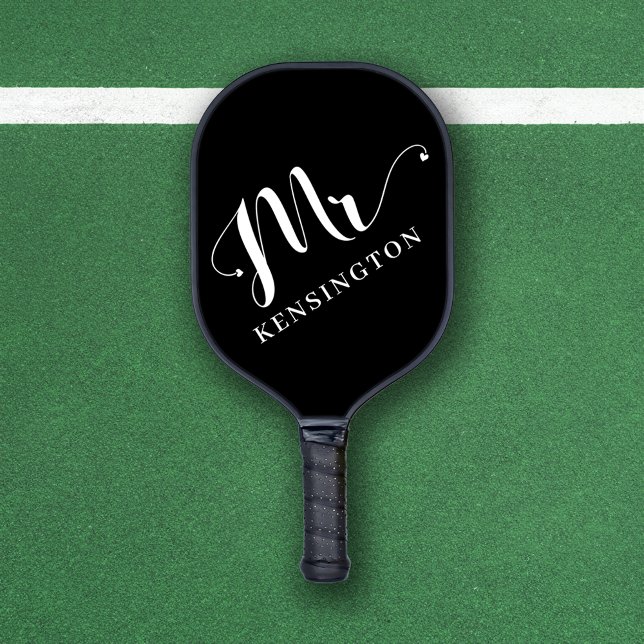 Personalised Mr Newlywed Typography  Pickleball Paddle (Personalized Mr Newlywed Typography Pickleball Paddle)