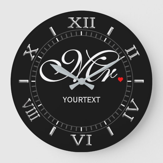 Personalised Mr. on a Large Clock (Front)